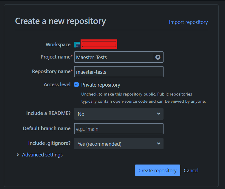 Create Private Repository